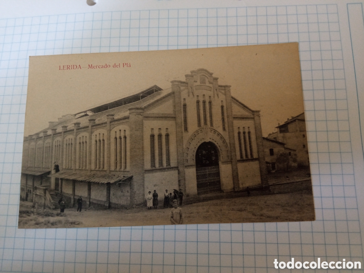 Postales: Antigua postal fotogr&aacute;fica, L&eacute;rida, Mercado del Pla