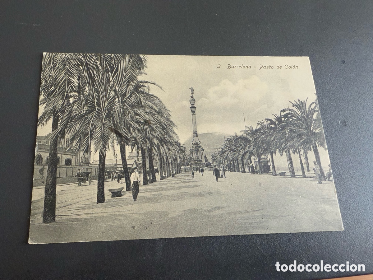 Postales: Postal. BARCELONA. 3-PASEO DE COLON. Fechada 1910