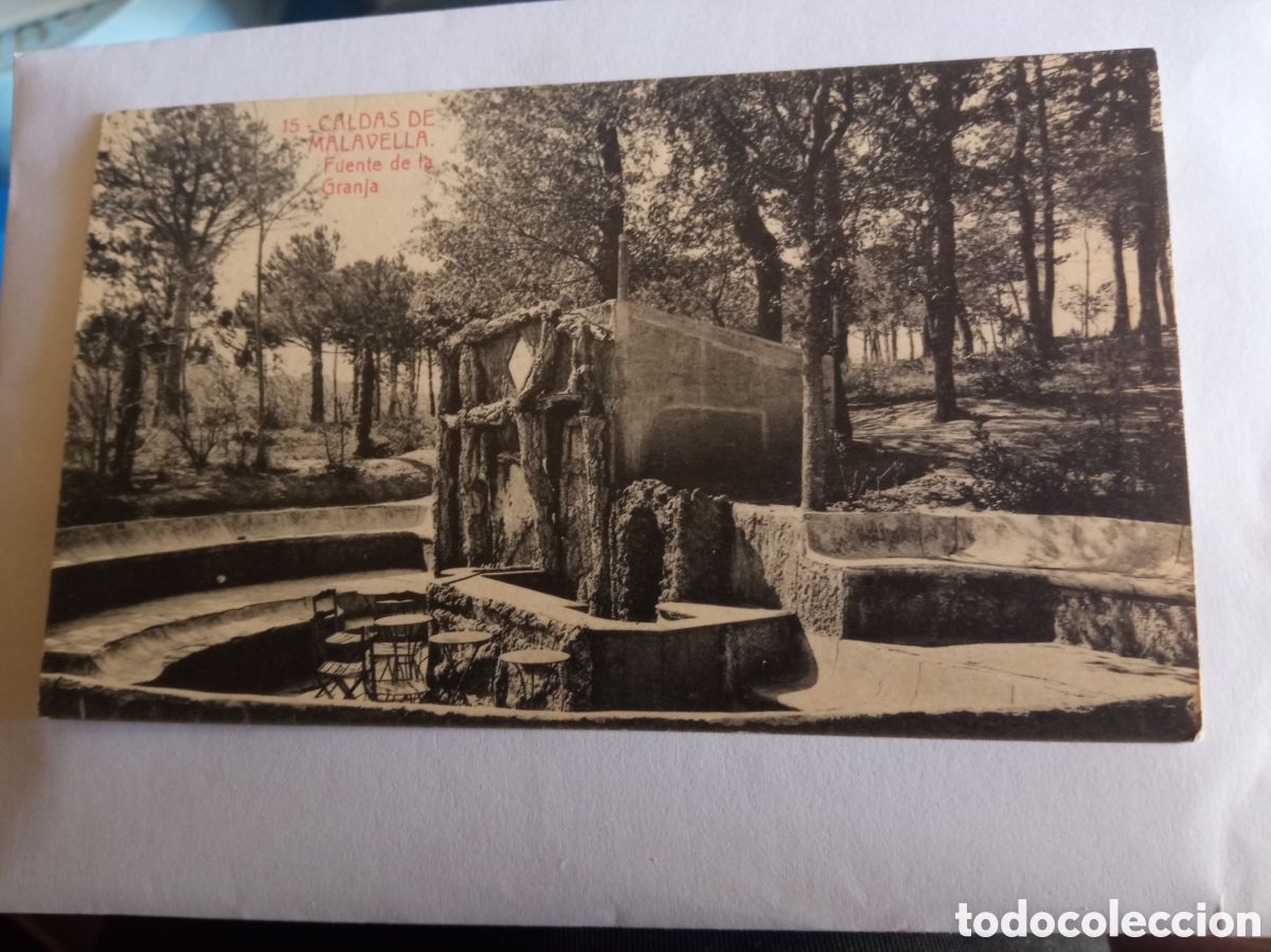 Postales: Antigua postal fotogr&aacute;fica, Caldas de Malavella, Fuente de la Granja