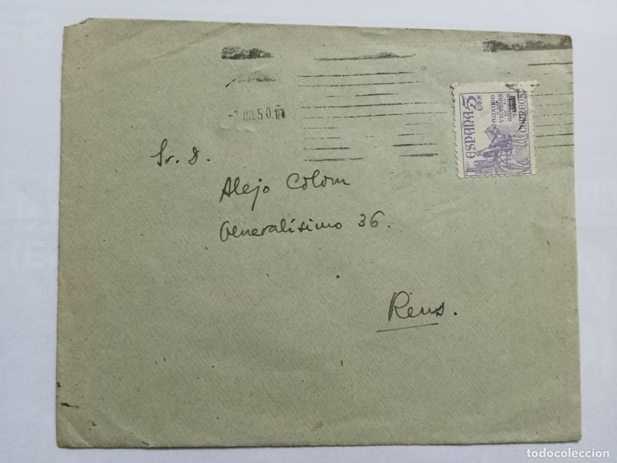 Postales: ESPA&Ntilde;A A&Ntilde;O 1950, SOBRE CIRCULADO DESDE (ILEGIBLE) A REUS.