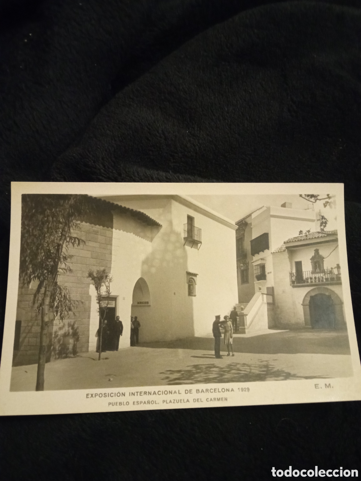 Postales: Antigua postal fotogr&aacute;fica, Barcelona, Pueblo Espa&ntilde;ol, Plazuela del Carmen
