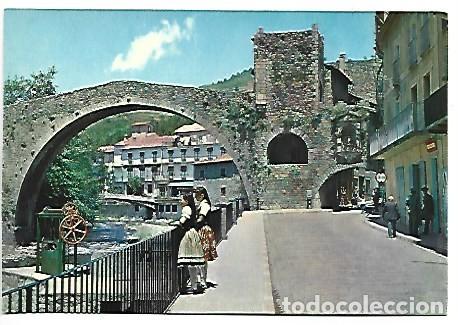 Postales: PUENTE ROMANO Y CALLE SAN ROQUE.- CAMPRODON / GIRONA