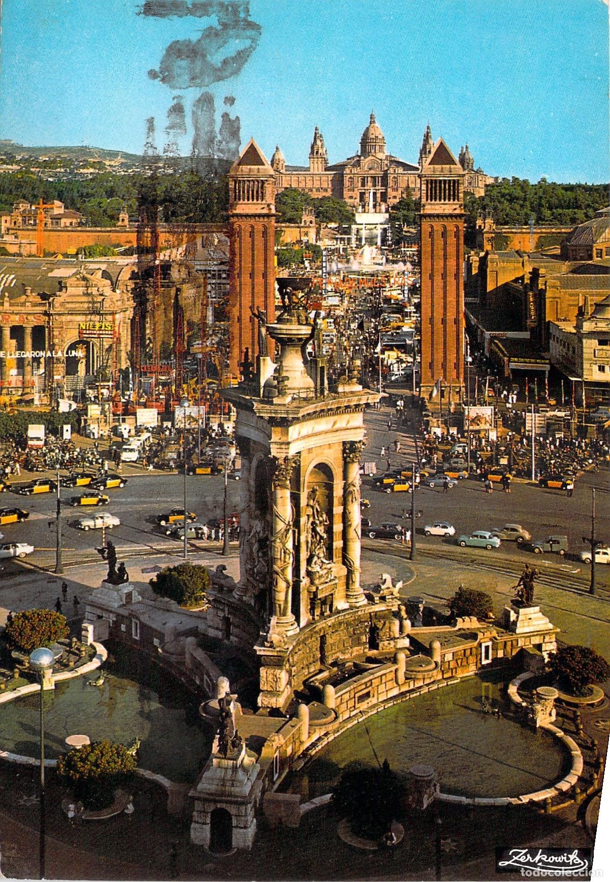 Postales: Postal de Barcelona Plaza Espa&ntilde;a y Entrada a la Exposici&oacute;n