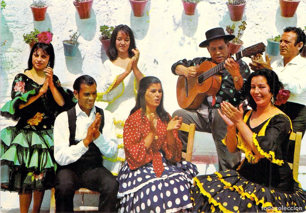 Postales: Postal Escena T&iacute;pica de Flamenco y Guitarra en Andaluc&iacute;a
