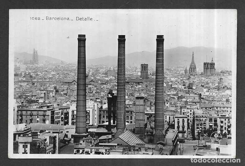 Postales: Postal. Barcelona 1062 Tres Chimeneas vista general Edic. Librer&iacute;a Francesa.