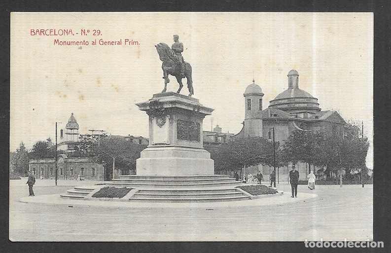 Postales: Postal. Barcelona.- n&ordm; 29 Monumento al General Pr&iacute;m. Librer&iacute;a Granada 1920?