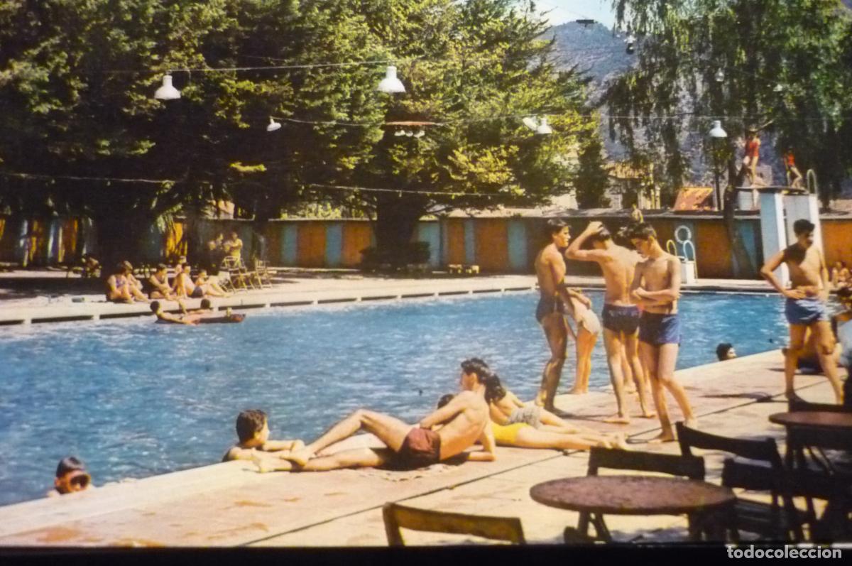 Postales: postal capellades piscina azul circulada