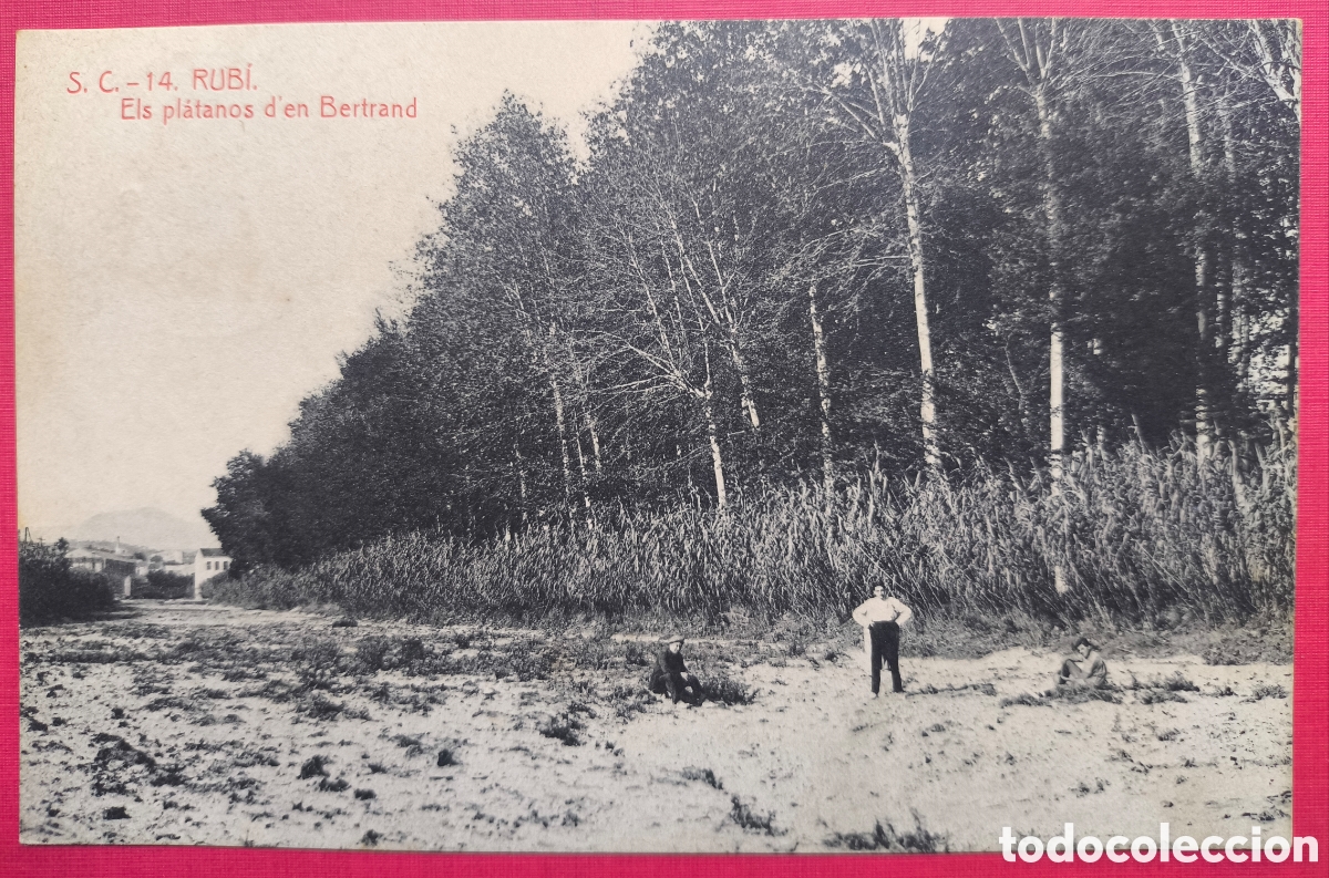 Postales: RUB&Iacute; PL&Agrave;TANS D'EN BERTRAND POSTAL CIRCULADA FOTOTIPIA ANIMADA VALL&Egrave;S BARCELONA 1919