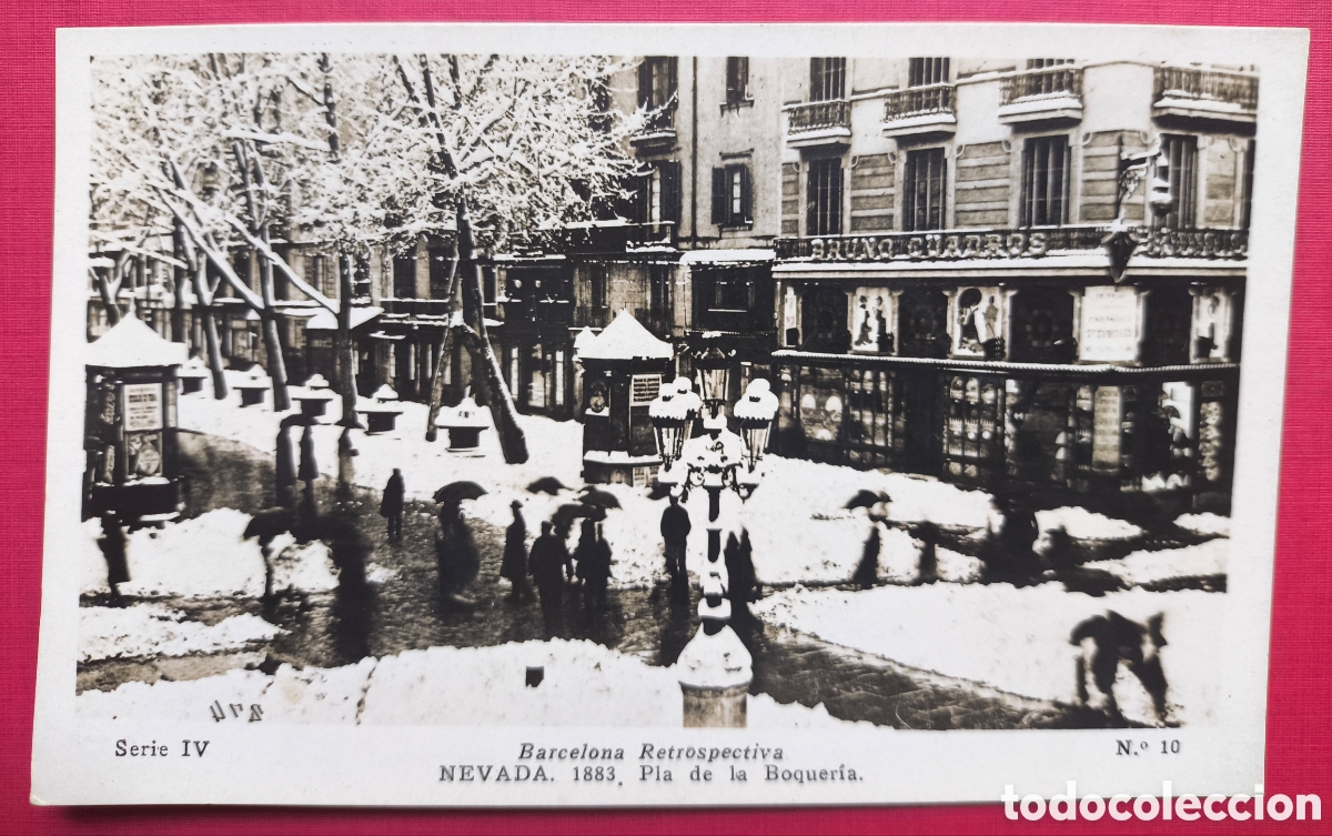 Postales: BARCELONA RETROSPECTIVA NEVADA PLA DE LA BOQUERIA POSTAL
