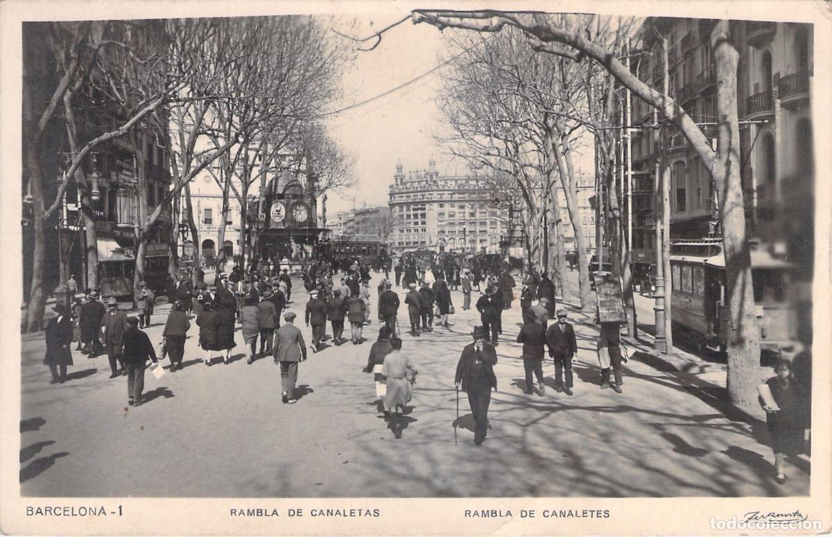 Postales: Postal de la Rambla de Canaletas en Barcelona, Foto Zerkowitz