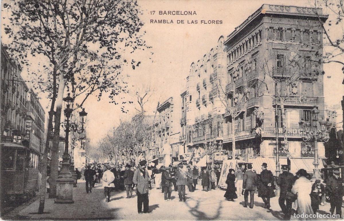 Postales: Tarjeta Postal de Barcelona: Rambla de las Flores y Vida Urbana
