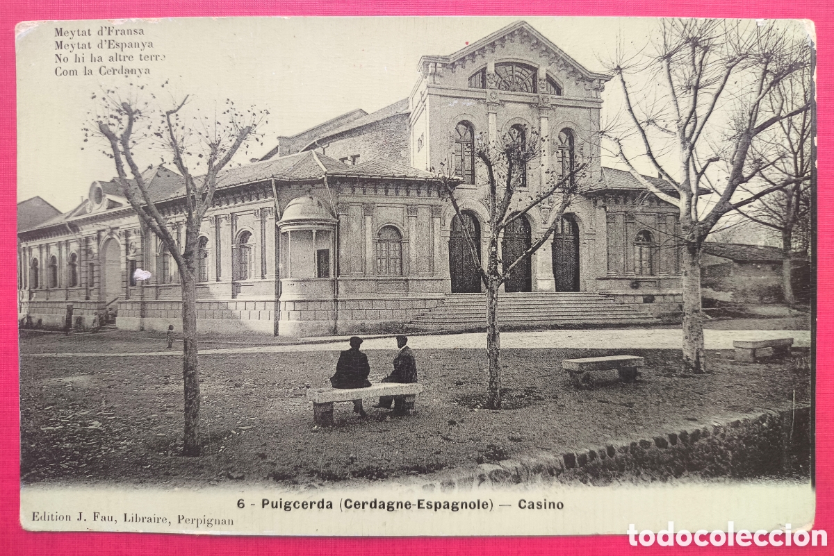 Postales: PUIGCERD&Agrave; CASINO POSTAL FOTOGR&Aacute;FICA ANIMADA RECUERDO FIESTAS 1906