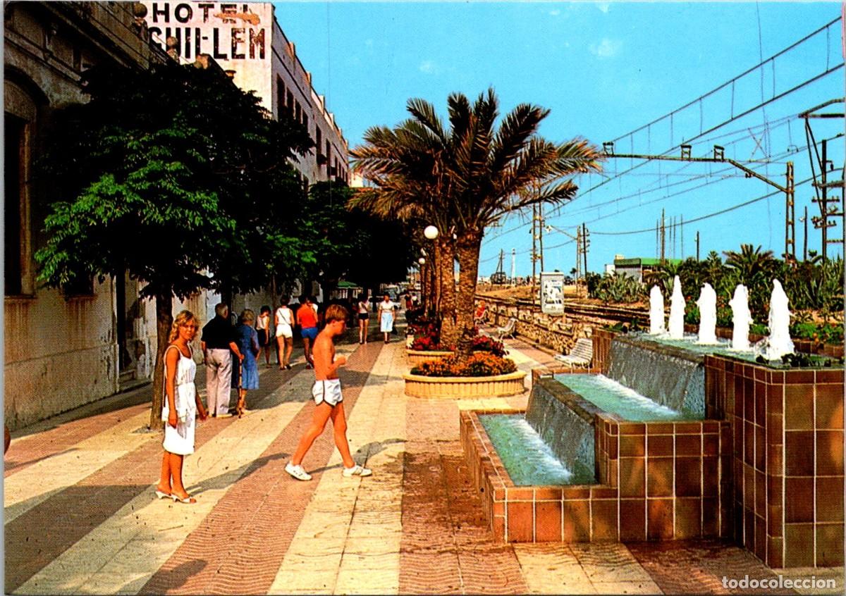 Postales: Malgrat de Mar - Paseo Levante - Fabregat 487 - 149x104mm - Hotel Guillem - V&iacute;a del Tren