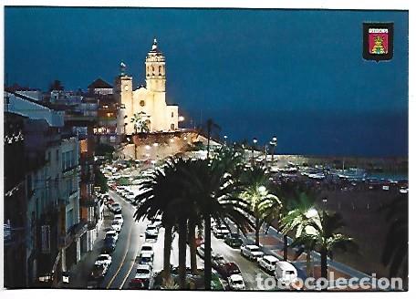 Postales: VISTA NOCTURNA / NOCTURNAL VIEW.- SITGES / BARCELONA