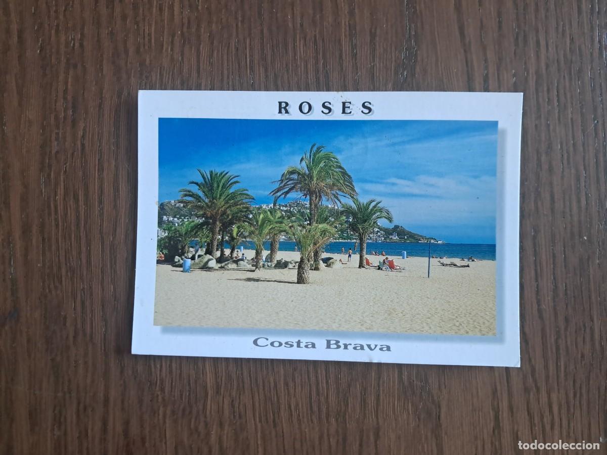 Postales: postal de Espa&ntilde;a, playa y Puig Rom, Roses, Girona. escrita.