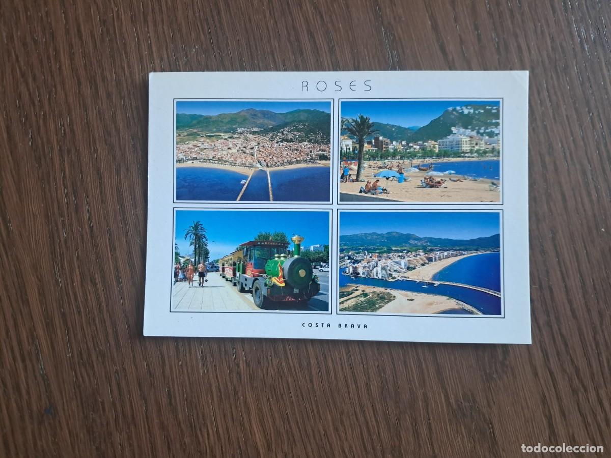 Postales: postal de Espa&ntilde;a, diversos aspectos Roses, Costa Brava, tren tur&iacute;stico. escrita, a&ntilde;o 2003.