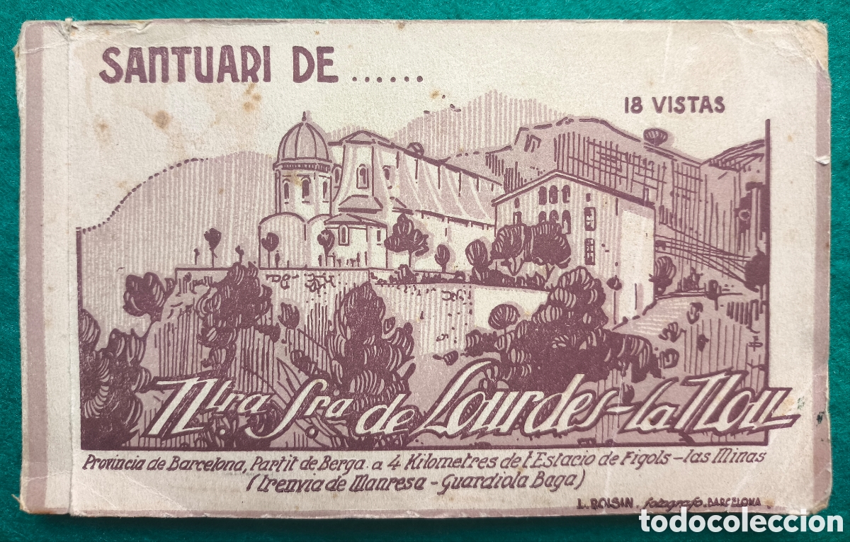 Postales: LA NOU DE BERGUED&Agrave; SANTUARI POSTAL A COLOR BLOC 18 F&Iacute;GOLS LES MINES BARCELONA C. 1910