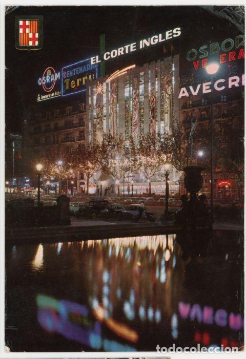 Postales: m011558 Barcelona Plaza Catalu&ntilde;a Nocturna 1963 Escudo De Oro N&ordm;676 circulada corte ingles osram