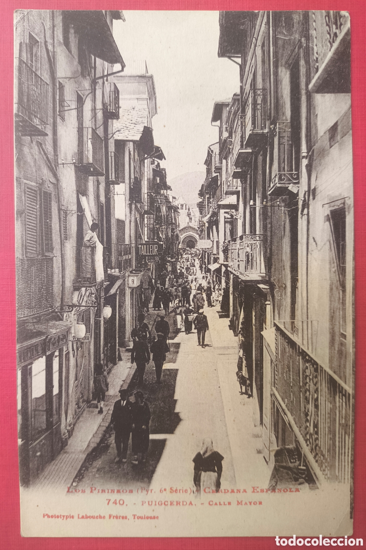 Postales: PUIGCERD&Agrave; CARRER MAJOR POSTAL ANIMADA FOTOTIPIA LABOUCHE GIRONA C. 1915