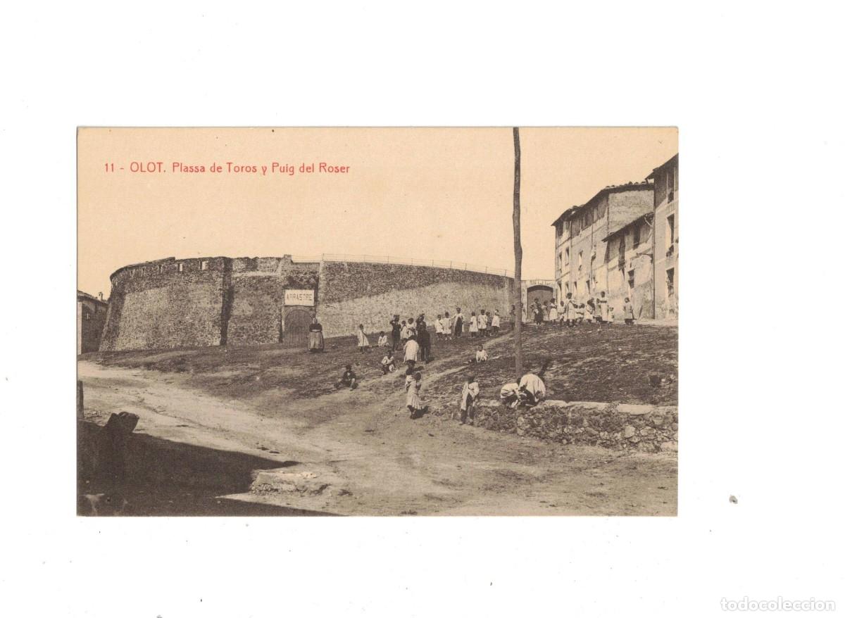 Postales: OLOT. PLASSA DE TOROS Y PUIG DEL ROSER. 11 ARQU&Eacute;S