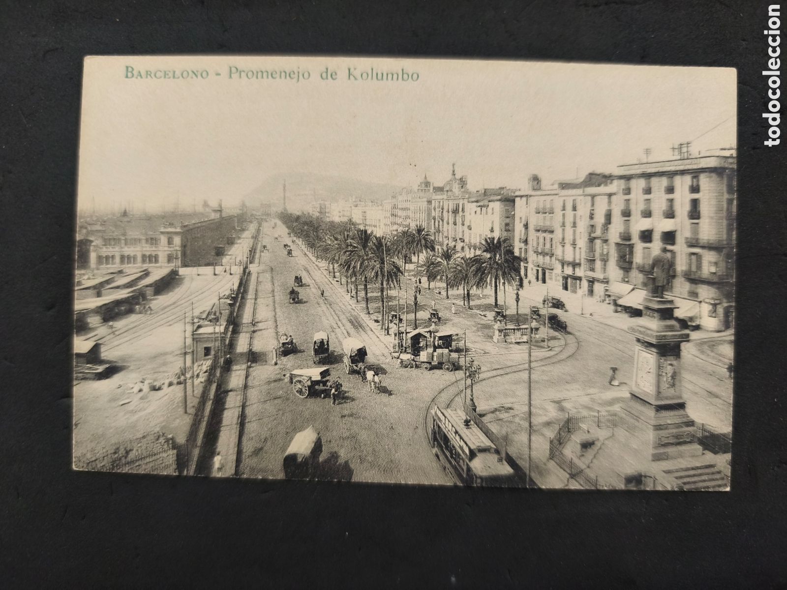 Postales: POSTAL CONGRESO DE ESPERANTO BARCELONA SEPTIEMBRE 1909 - PASEO DE COLON (PROMENEJO DE KOLUMBO)