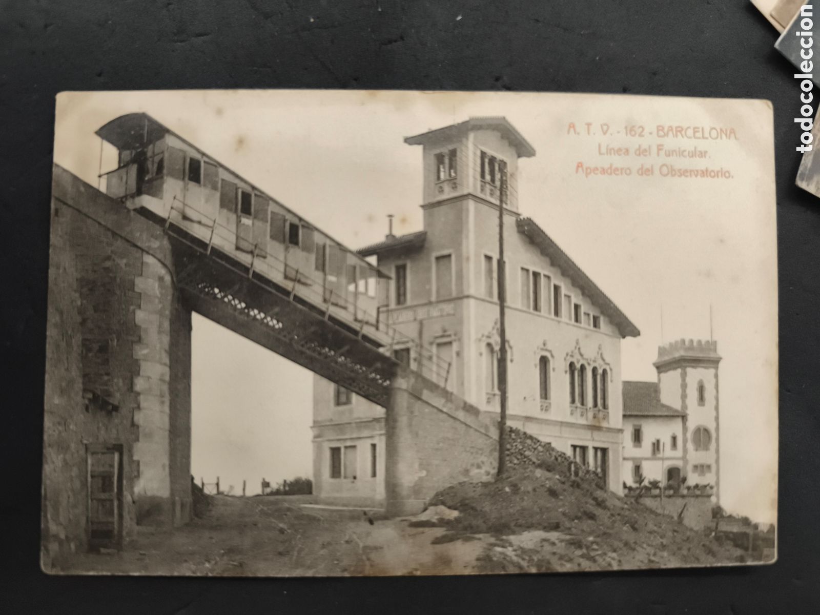 Postales: Barcelona linea del funicular apeadero del observatorio
