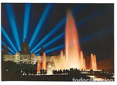 Postales: PARQUE DE MONTJUIC. FUENTE MONUMENTALILUMINADA.- BARCELONA