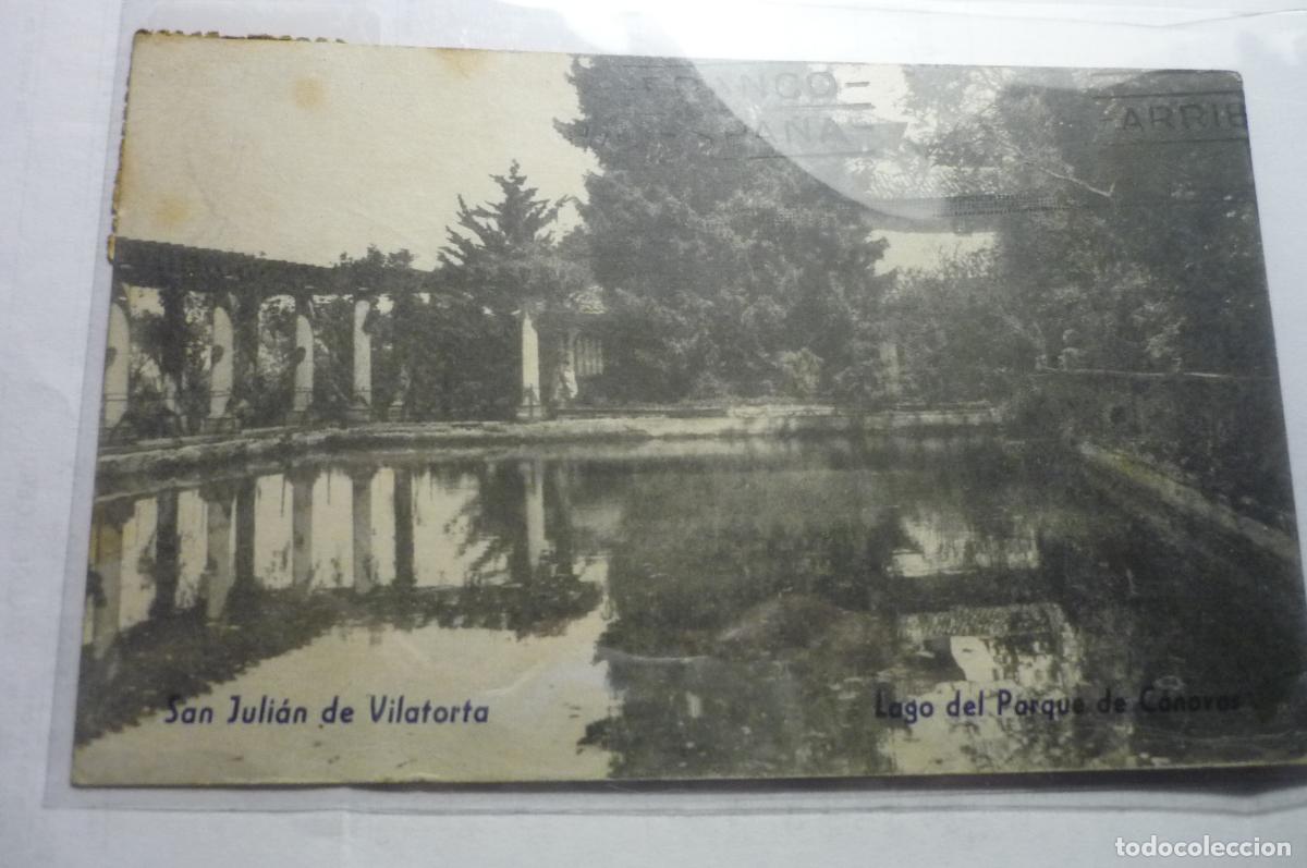 Postales: postal s. julian de vilatorta lago parque canovas circulada cm