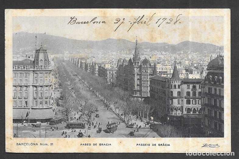Postales: Postal. Barcelona N&uacute;m. 21 Paseo de Gracia Zerkowitz 1928