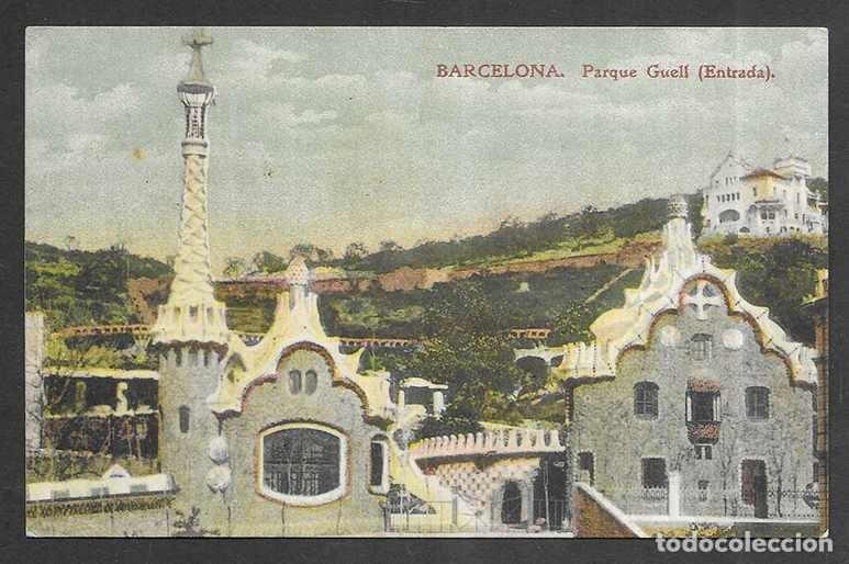 Postales: Postal. Barcelona . Parque Guell (Entrada) edici&oacute;n K.H.B. 4 1920-1930