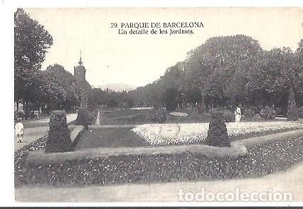 Postales: ANTIGUA POSTAL 79 PARQUE DE BARCELONA UN DETALLE DE LOS JARDINES EDICIONES R S