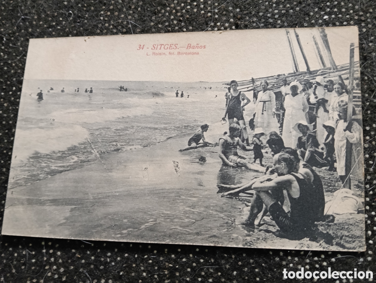 Postales: POSTAL 34 - SITGES 1920-30 - BARCELONA BA&Ntilde;OS - L ROISIN