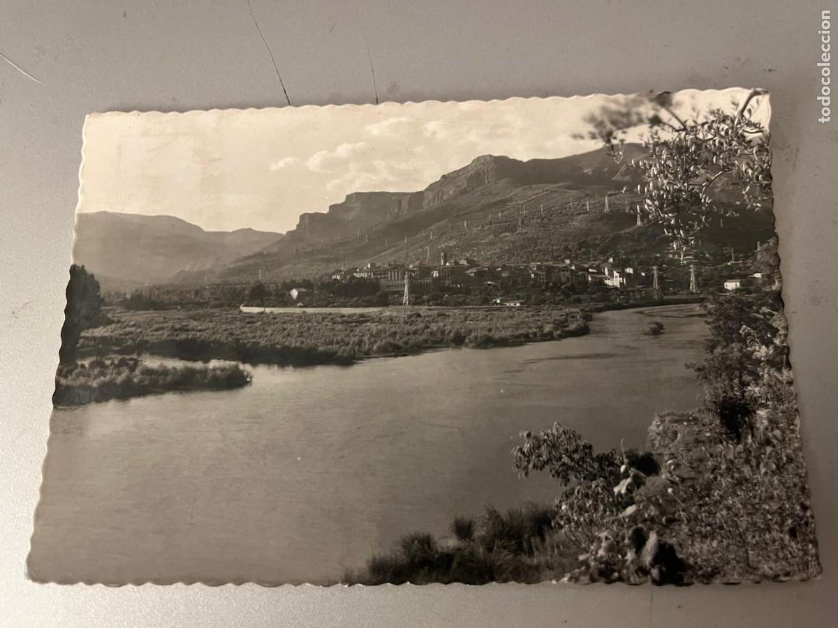 Postales: La Pobla de Segur Lleida desde el lago san Antonio escrita