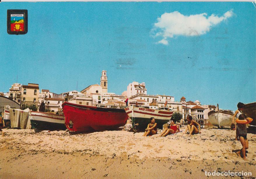 Postcards: MASNOU, PLAYA, DETALLE &ndash; ESCUDO DE ORO N&ordm;2574 &ndash; CIRCULADA