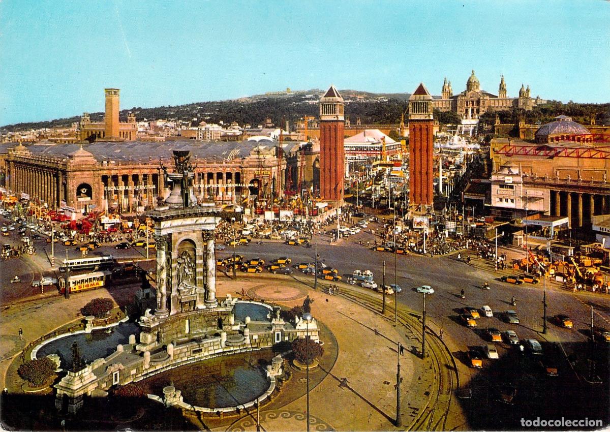 Postales: Postal de la Plaza Espa&ntilde;a y Entrada a la Exposici&oacute;n en Barcelona