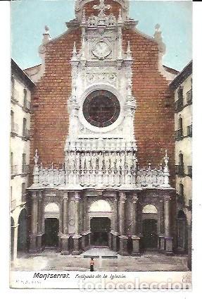 Postales: ANTIGUA POSTAL K.H.B. 4454 MONTSERRAT FACHADA DE LA IGLESIA