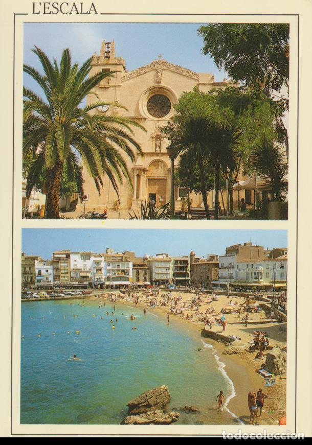 Postales: L&rsquo;ESCALA (GIRONA) ESGLESIA, PLATJA &ndash; PIC N&ordm;3050 &ndash; S/C