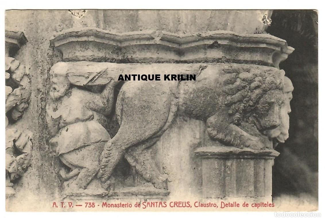 Postales: MONASTERIO SANTAS CREUS N&ordm; 738 CLAUSTRO , DETALLE CAPITELES / EDICION A.T.V. / SIN FRANQUEAR