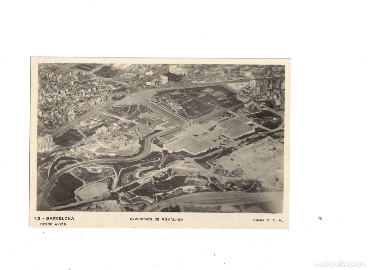 Postales: BARCELONA. EXPOSICI&Oacute;N DE MONTJUICH. DESDE AVI&Oacute;N
