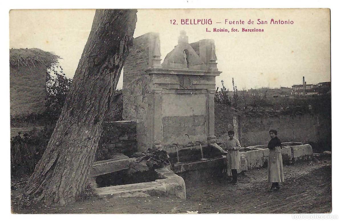 Postales: BELLPUIG.- N&ordm; 12, FUENTE DE SAN ANTONIO. ROISIN. ANIMADA. SIN CIRCULAR