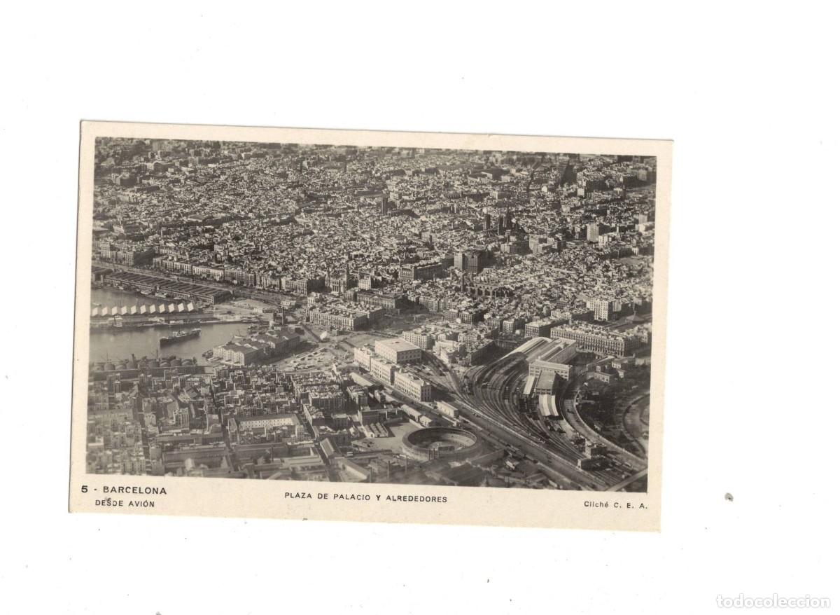 Postales: BARCELONA. PLAZA DE PALACIO. DESDE AVI&Oacute;N