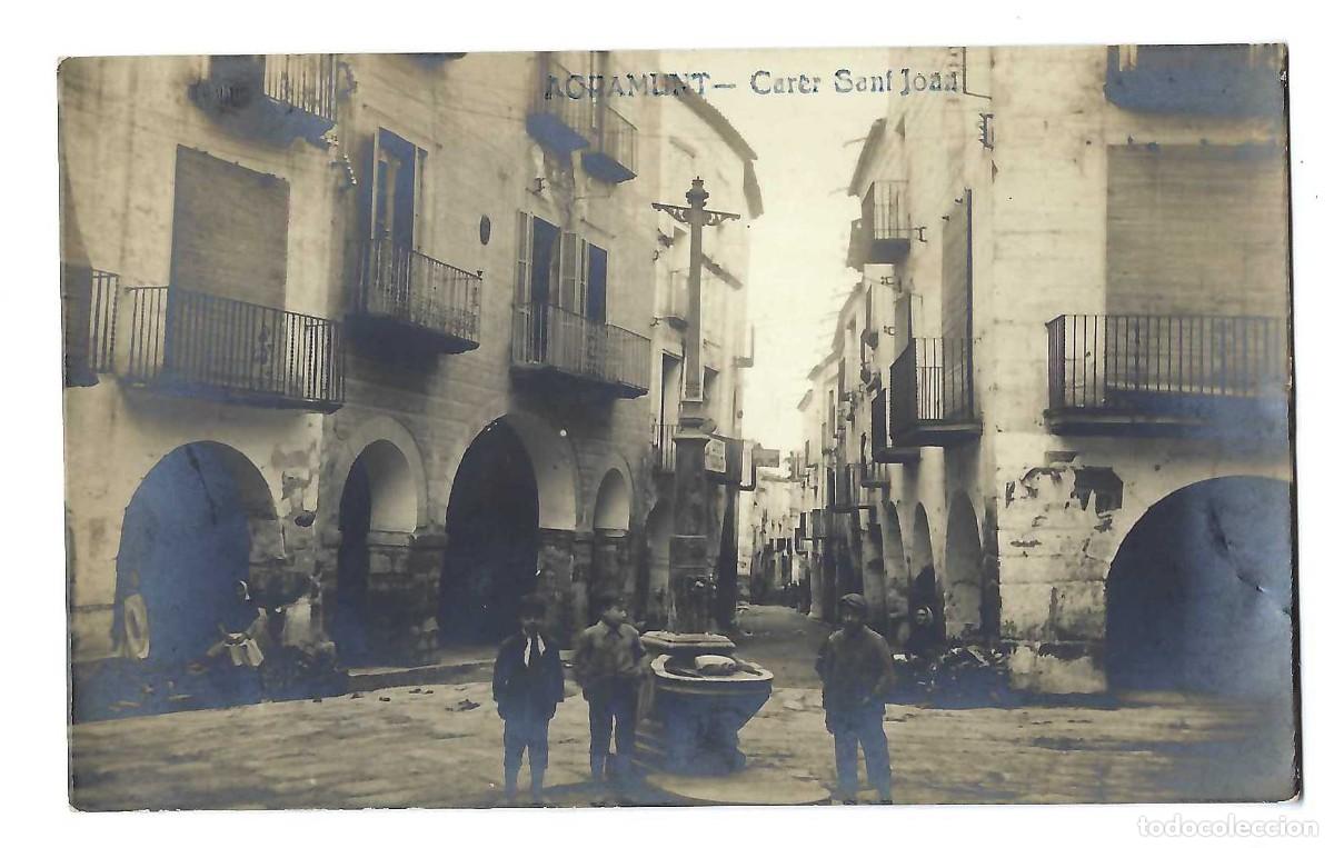 Postales: POSTAL FOTOGR&Aacute;FICA- AGRAMUNT.- CARRER SANT JOAN. ANIMADA. SIN CIRCULAR
