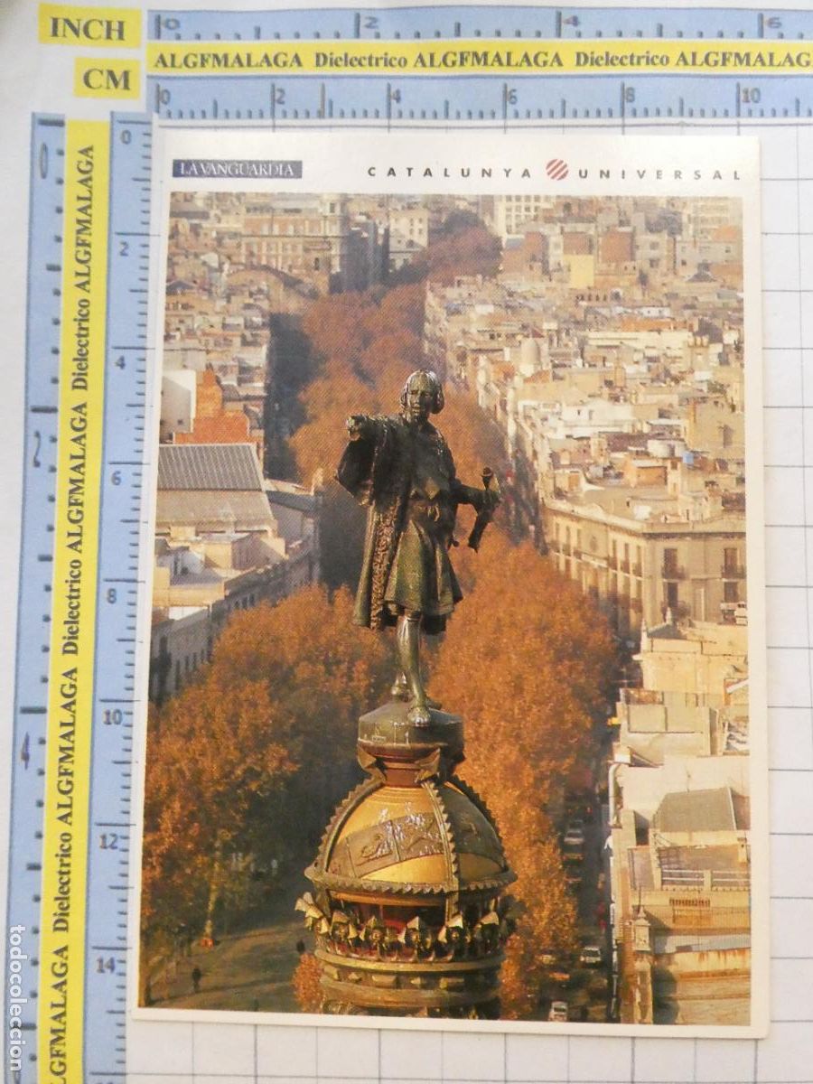 Postales: POSTAL DE BARCELONA. A&Ntilde;O 1990. ESTATUA CRISTOBAL COL&Oacute;N. 28 VANGUARDIA. 2677