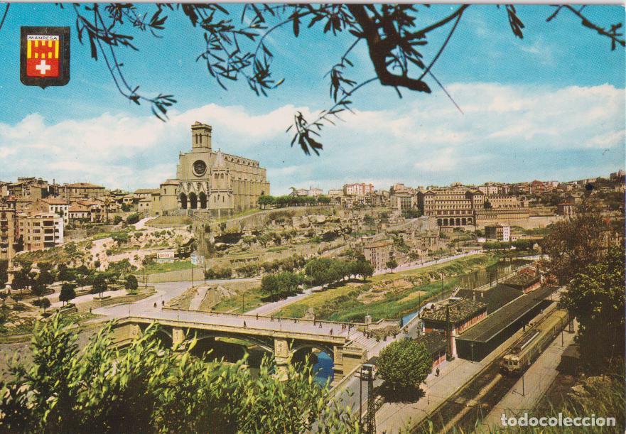 Postales: MANRESA (BARCELONA) VISTA PANOR&Aacute;MICA, AL FONDO LA SEO - SOBERANAS 748 - ESCRITA 1968