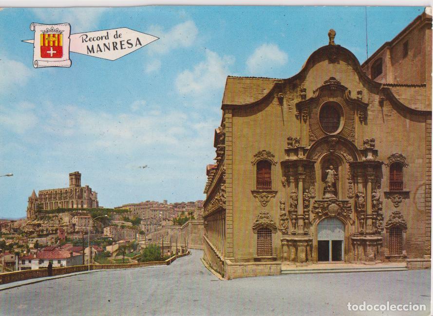 Postales: MANRESA (BARCELONA) SANTA CUEVA Y LA SEO - EURO EDICIONES - CIRCULADA 1966