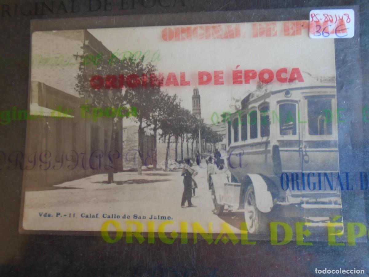 Postales: (PS-80148)POSTAL FOTOGRAFICA DE CALAF-CALLE DE SAN JAIME.COCHE DE LINEA