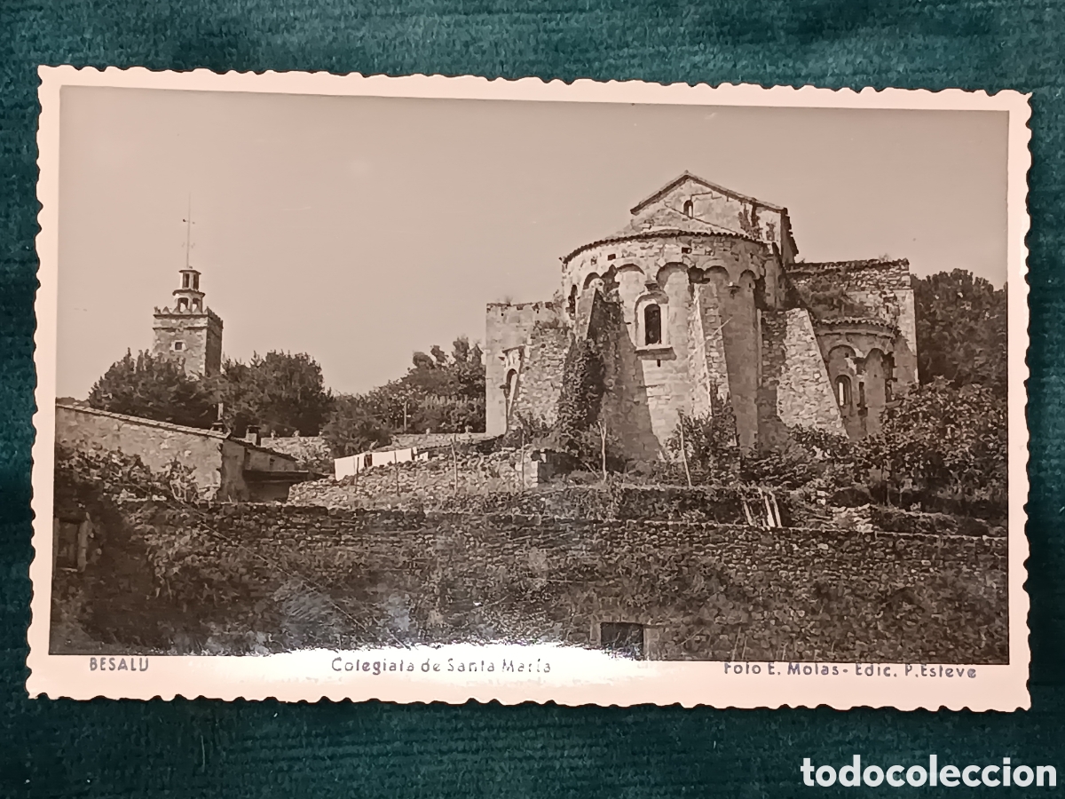 Postales: BESALU. Colegiata de Santa Mar&iacute;a. Besal&uacute;