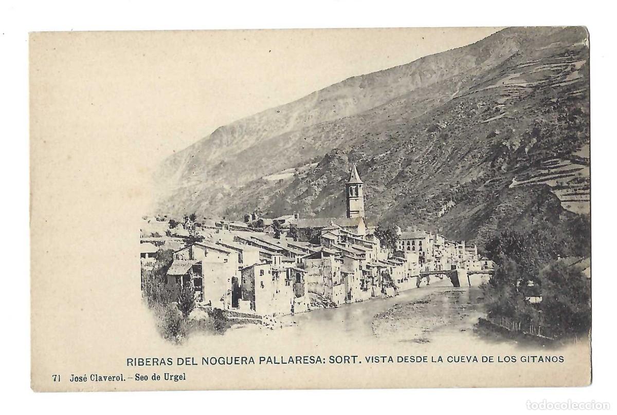 Postales: RIERA DEL NOGUERA PALLARESA.- N&ordm; 71. VISTA DESDE LA CUEVA DE LOS GITANOS. CLAVEROL. SEO DE URGEL