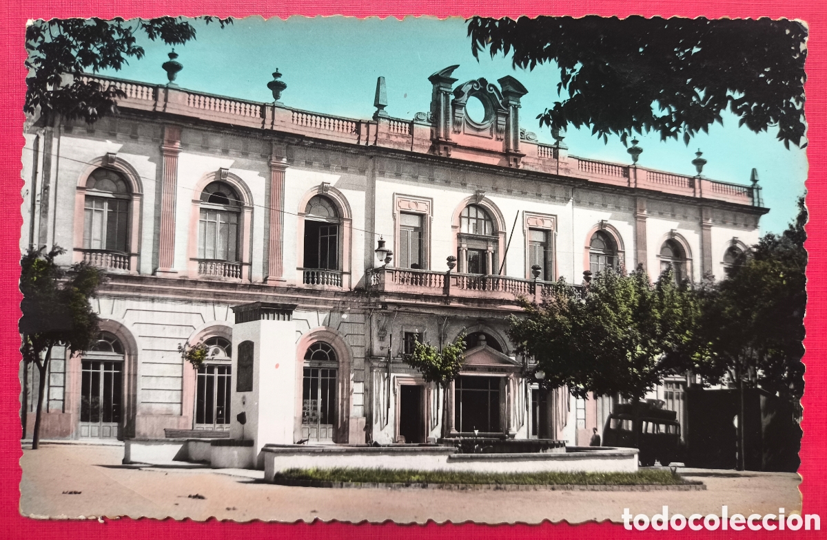 Postales: LLAGOSTERA CASINO PLA&Ccedil;A CATALUNYA POSTAL COLOREADA GIRONA C. 1955