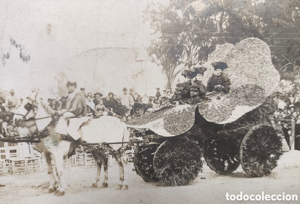 Postales: ESPA&Ntilde;A BATALLA DE LAS FLORES CARROZA POSTAL FOTOGR&Aacute;FICA ANIMADA C. 19120